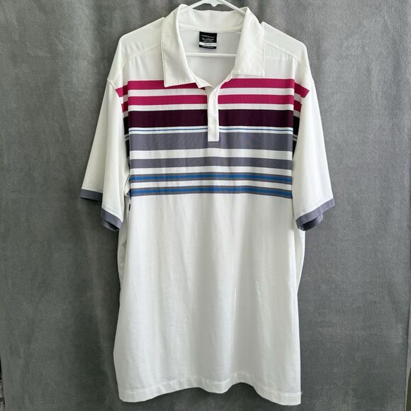 Nike Other - Nike Golf  White Dri Fit Polo Shirt With Stripes Men’s Size XXL